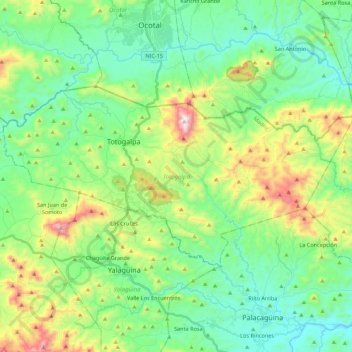 Totogalpa topographic map, elevation, terrain