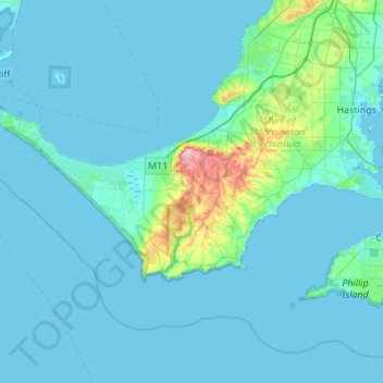 Nepean District topographic map, elevation, terrain