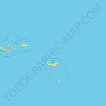 Azores topographic map, elevation, terrain