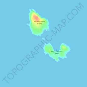 Ballenas Islands topographic map, elevation, terrain