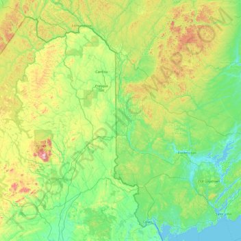 Saint John River topographic map, elevation, terrain