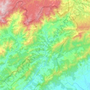 Monteiro Lobato topographic map, elevation, terrain