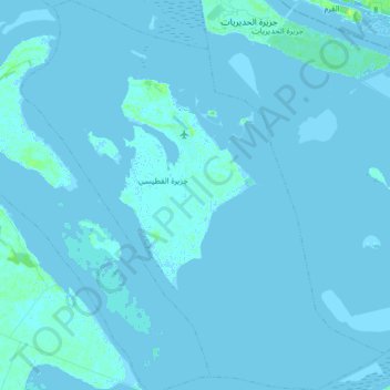 Al Fteysi Island topographic map, elevation, terrain