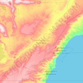 Departamento Escalante topographic map, elevation, terrain