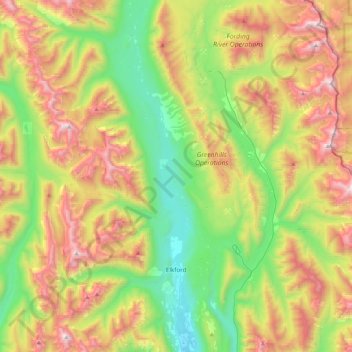 Elkford topographic map, elevation, terrain