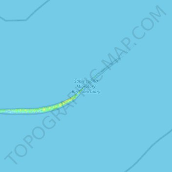 Sable Island topographic map, elevation, terrain