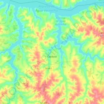 Cardoso topographic map, elevation, terrain