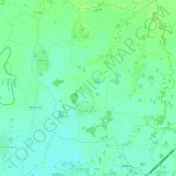 Mahottari topographic map, elevation, terrain