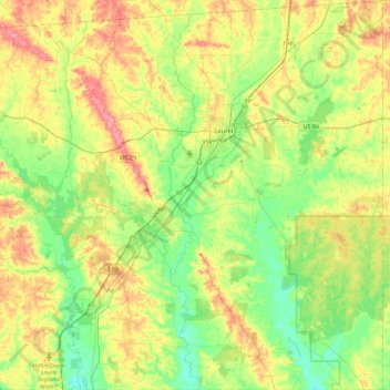 Jones County topographic map, elevation, terrain