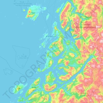 Sømna topographic map, elevation, terrain