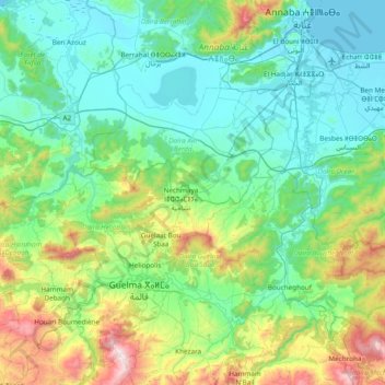 Seybouse topographic map, elevation, terrain