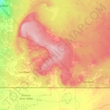 Rural Municipality of Piney topographic map, elevation, terrain