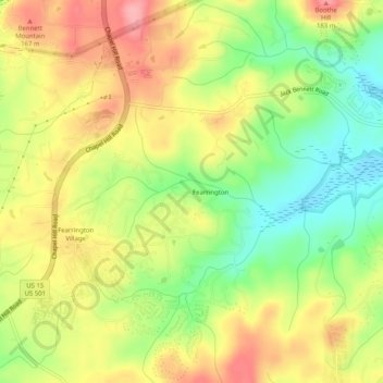 Fearrington Village topographic map, elevation, terrain