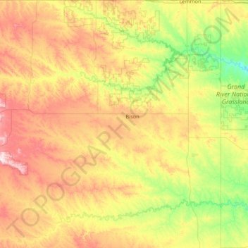 Perkins County topographic map, elevation, terrain