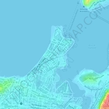 Ribeira topographic map, elevation, terrain