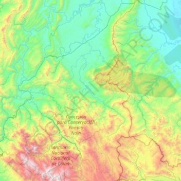 Río Nieva topographic map, elevation, terrain