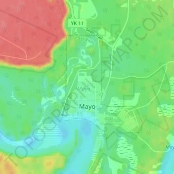 Mayo topographic map, elevation, terrain