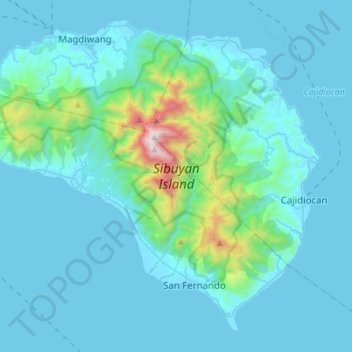 Sibuyan Island topographic map, elevation, terrain