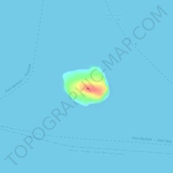 Haddington Island topographic map, elevation, terrain