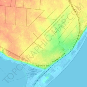Karolino-Buhaz topographic map, elevation, terrain