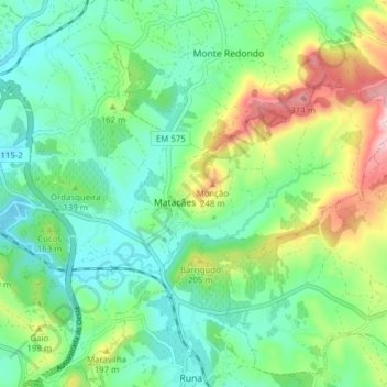 Matacães topographic map, elevation, terrain