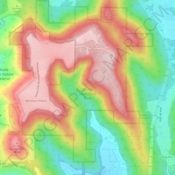 Monte Sano State Park topographic map, elevation, terrain