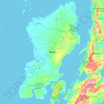 Muna topographic map, elevation, terrain
