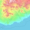 Lahij Governorate topographic map, elevation, terrain
