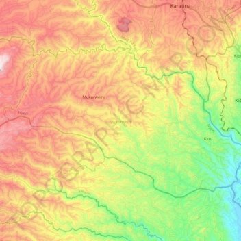 Mukurweini topographic map, elevation, terrain