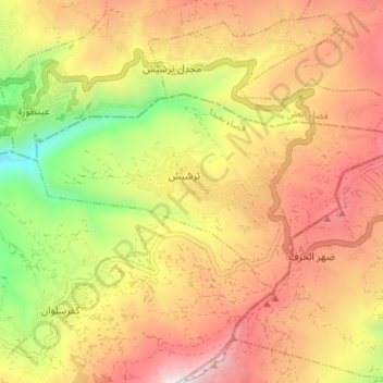 Tarchich topographic map, elevation, terrain