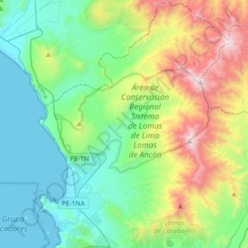Ancón topographic map, elevation, terrain