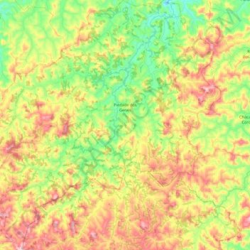 Piedade dos Gerais topographic map, elevation, terrain