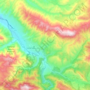 Carmel Valley topographic map, elevation, terrain