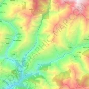 Sotang topographic map, elevation, terrain