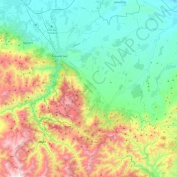 Asenovgrad topographic map, elevation, terrain