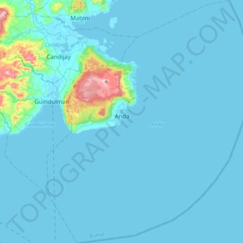 Anda topographic map, elevation, terrain