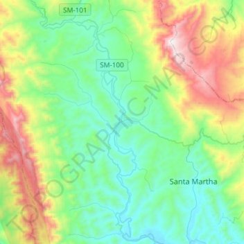 San José de Sisa topographic map, elevation, terrain