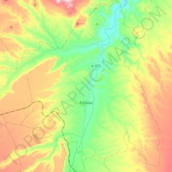 Fonelas topographic map, elevation, terrain