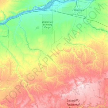 Morrow County topographic map, elevation, terrain