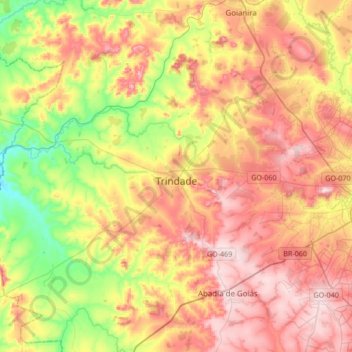 Trindade topographic map, elevation, terrain