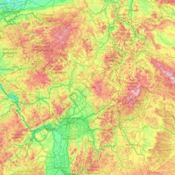 Hesse topographic map, elevation, terrain