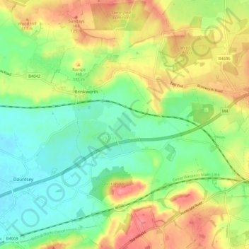 Brinkworth topographic map, elevation, terrain