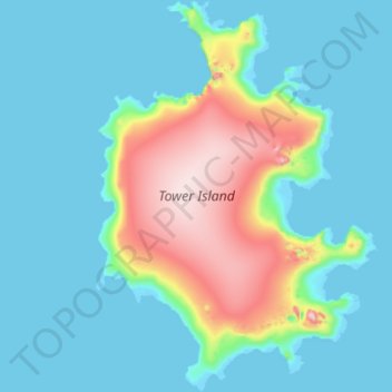Tower Island topographic map, elevation, terrain