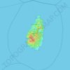 Saint Lucia topographic map, elevation, terrain