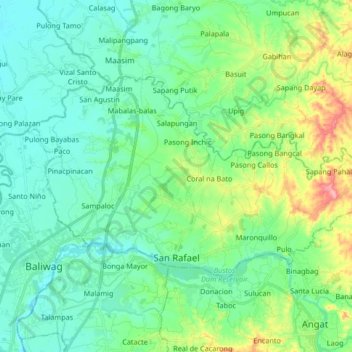 San Rafael topographic map, elevation, terrain