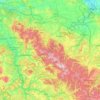 Thuringian Forest topographic map, elevation, terrain