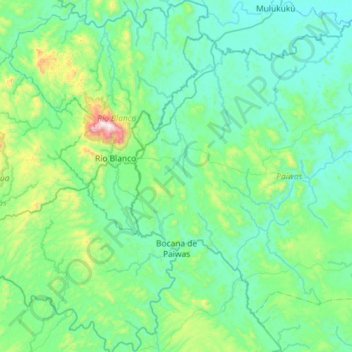 Paiwas topographic map, elevation, terrain