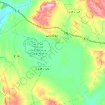 Montalbo topographic map, elevation, terrain