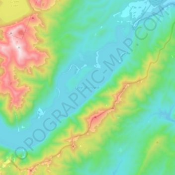 Lake Monowai topographic map, elevation, terrain