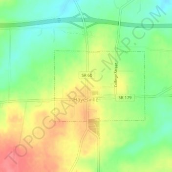 Hayesville topographic map, elevation, terrain